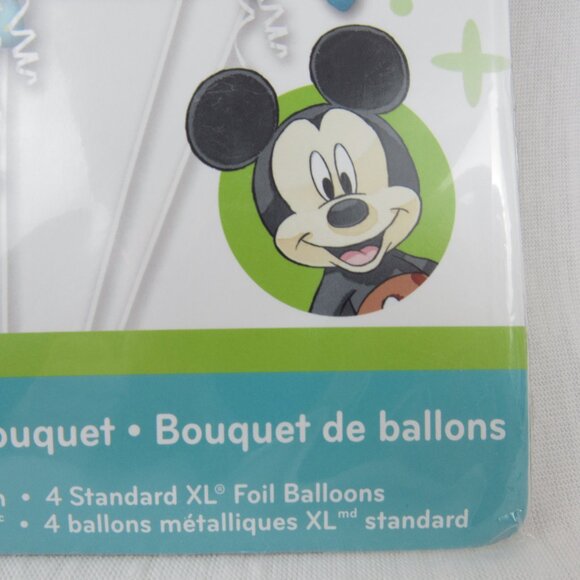 Mickey Mouse Balloon Bouquet 1st Birthday Age 1 Party Decorations Pack of 5 - Picture 3 of 5